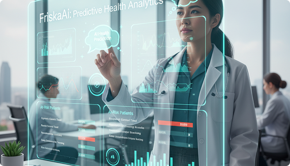 Physician analyzing patient data for predictive insights